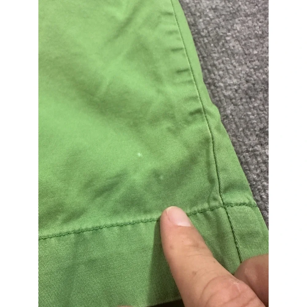VTG Polo Ralph Lauren Green Chino Shorts Cotton Sz 34 Mens Golf Flat Front